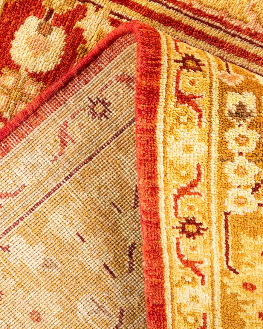 Eclectic, One-of-a-Kind Hand-Knotted Area Rug - Red , 4' 2" x 6' 4" - 6