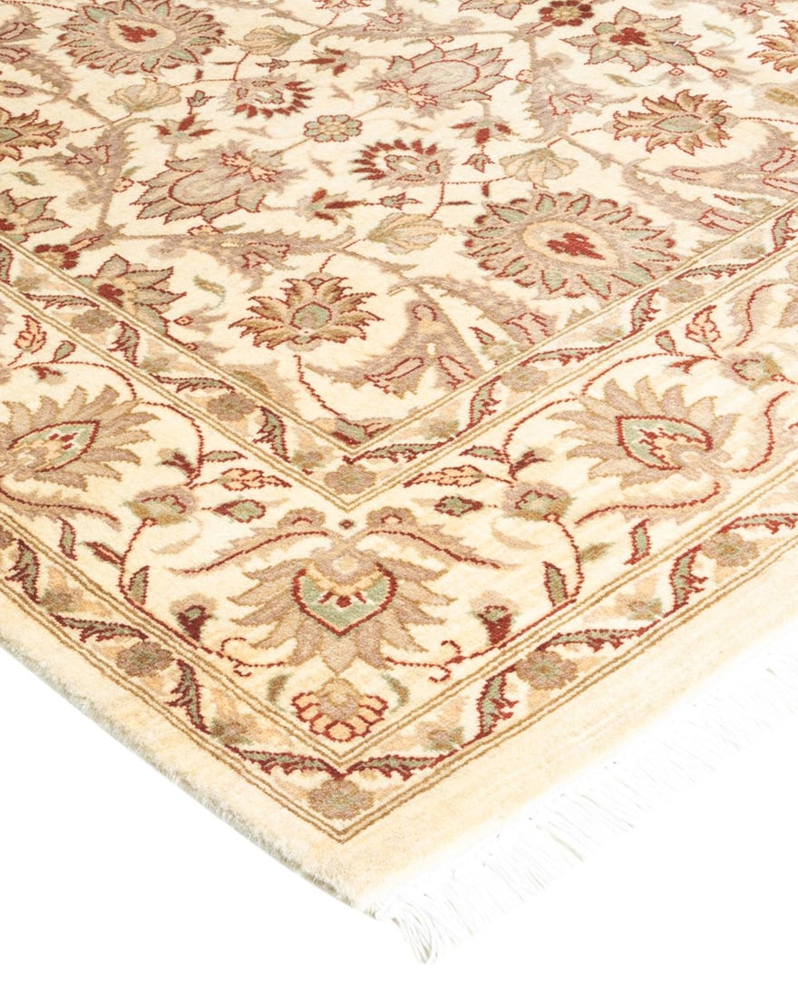 Eclectic, One-of-a-Kind Hand-Knotted Area Rug - Ivory, 4' 2" x 6' 3" - 2