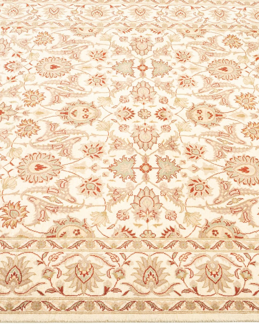 Eclectic, One-of-a-Kind Hand-Knotted Area Rug - Ivory, 4' 2" x 6' 3" - 4