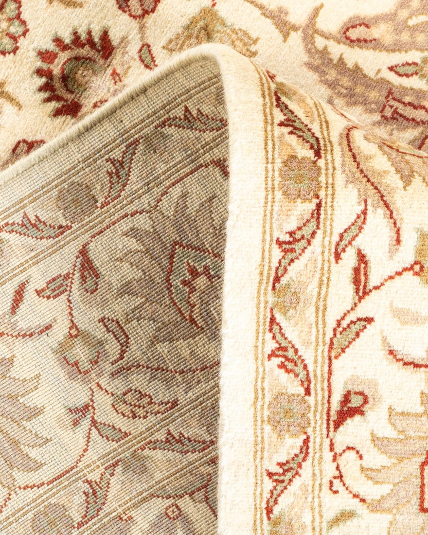 Eclectic, One-of-a-Kind Hand-Knotted Area Rug - Ivory, 4' 2" x 6' 3" - 6