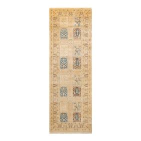 Mogul, One-of-a-Kind Hand-Knotted Runner Rug - Ivory, 3' 0" x 8' 9"
