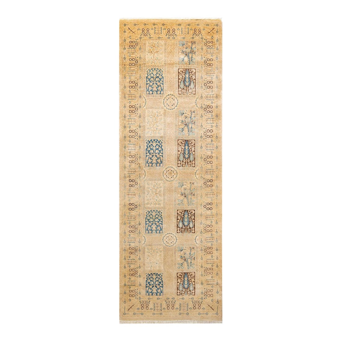 Mogul, One-of-a-Kind Hand-Knotted Runner Rug - Ivory, 3' 0" x 8' 9": With understated palettes and allover designs, the rugs in the Mogul Collection will bring timeless sophistication to any room. Influenced by a spectrum of Turkish, Indian, and Persian designs, the