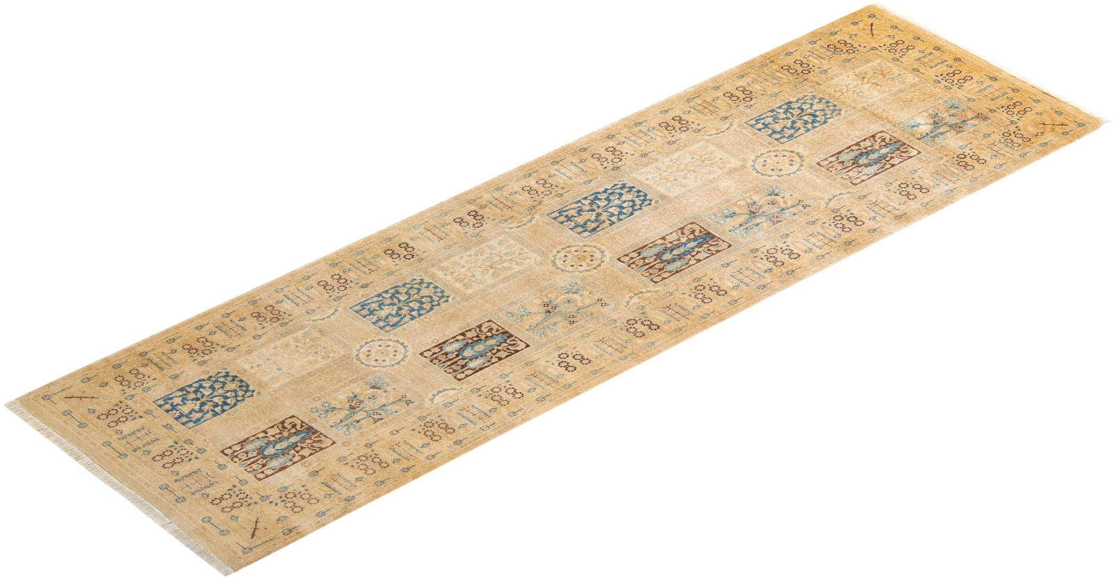Mogul, One-of-a-Kind Hand-Knotted Runner Rug - Ivory, 3' 0" x 8' 9" - 8