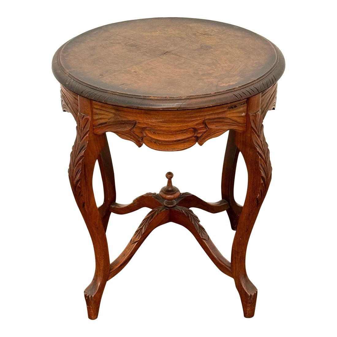 1940s Vintage Country French Carved Side Table: Enhance your home with the timeless elegance of this Vintage Country French Carved Side Accent Table. Perfect for adding a touch of French country charm to any room, this accent table combines