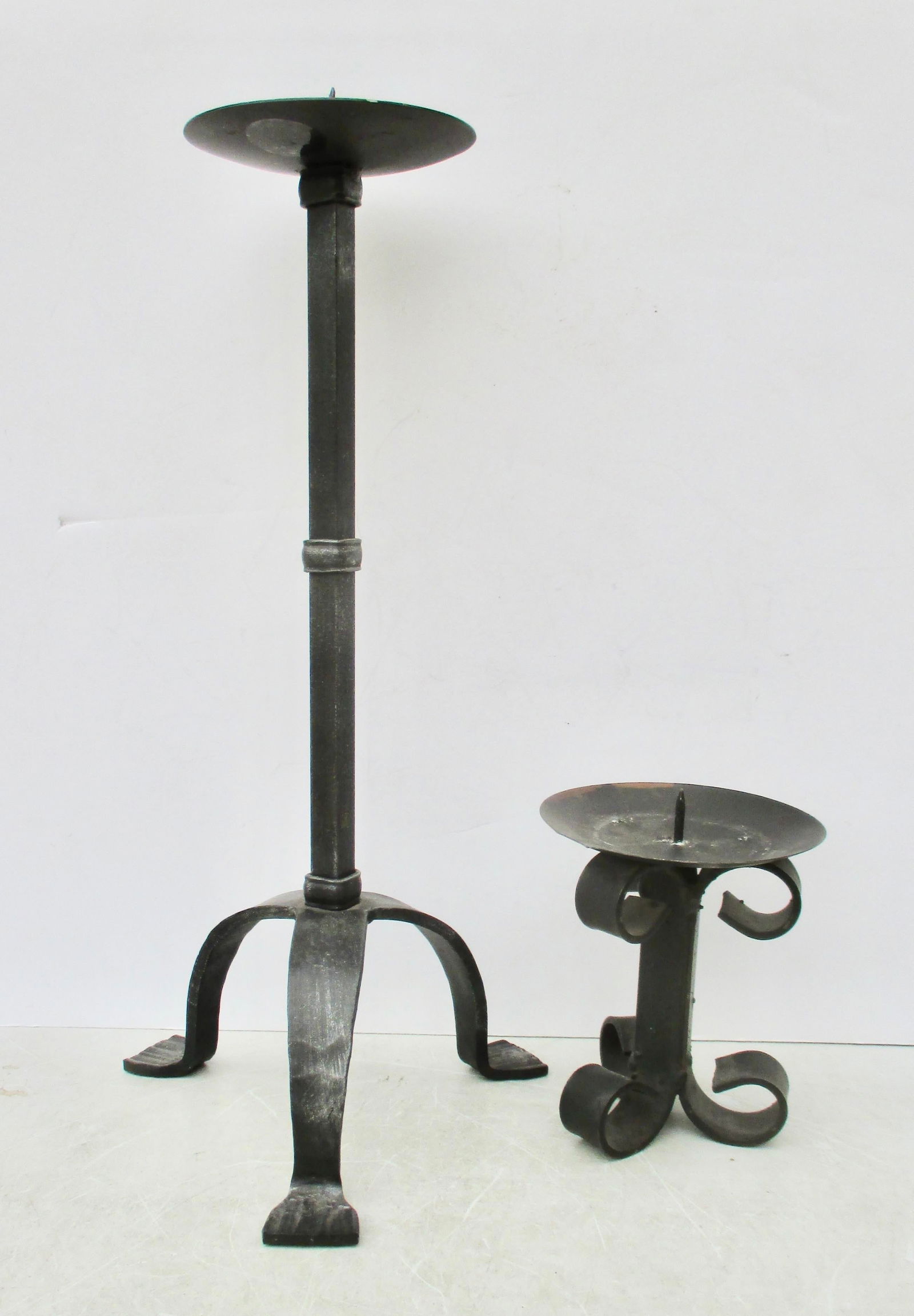 2 Wrought Iron Gothic Candlestands - a Pair of 2 - 2