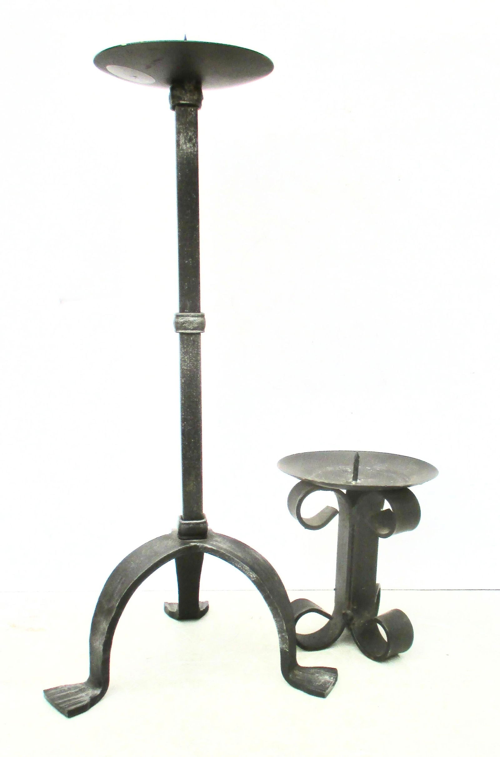 2 Wrought Iron Gothic Candlestands - a Pair of 2 - 3