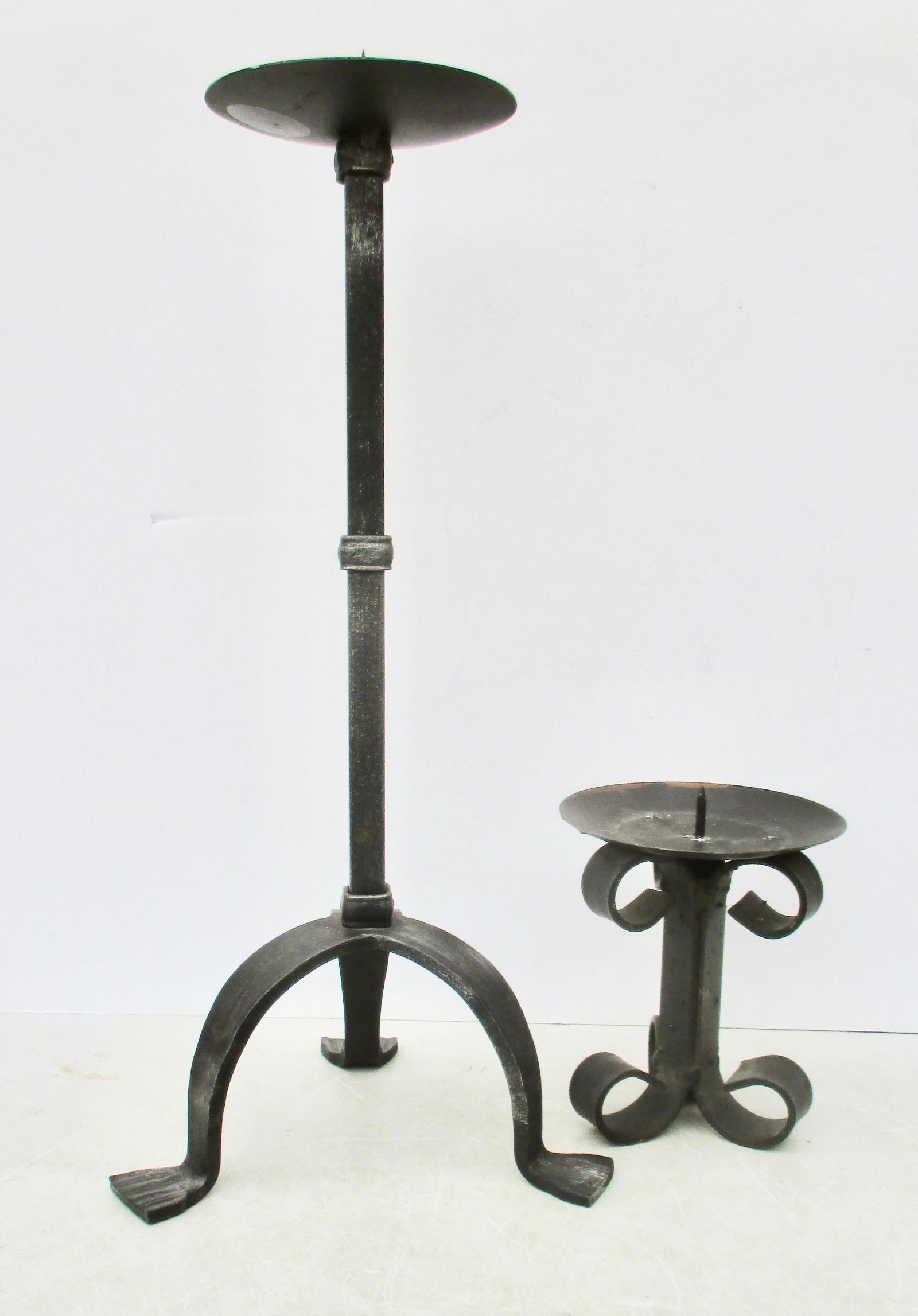 2 Wrought Iron Gothic Candlestands - a Pair of 2 - 4