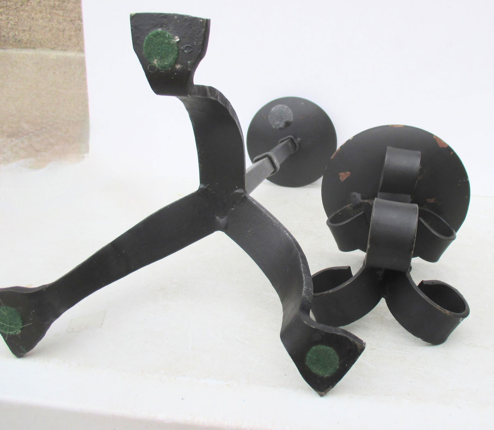 2 Wrought Iron Gothic Candlestands - a Pair of 2 - 5