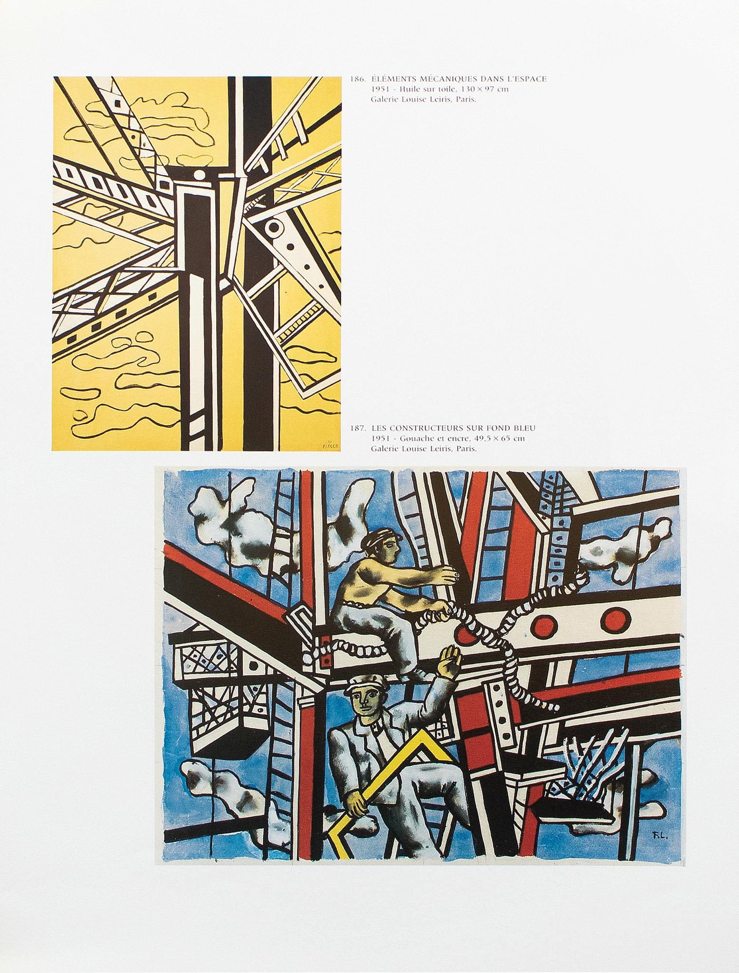 1990 After F. Leger "Builders on a Blue Background" and "Mechanical Elements in Space", Full-Color P - 3
