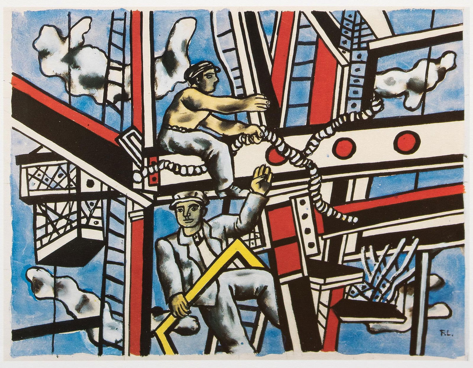 1990 After F. Leger "Builders on a Blue Background" and "Mechanical Elements in Space", Full-Color P - 8