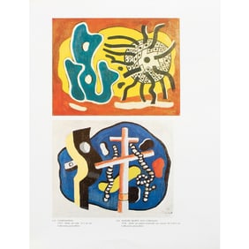 1990 After F. Leger "Composition" and "Still Life With Ropes", Full-Color Parisian Print