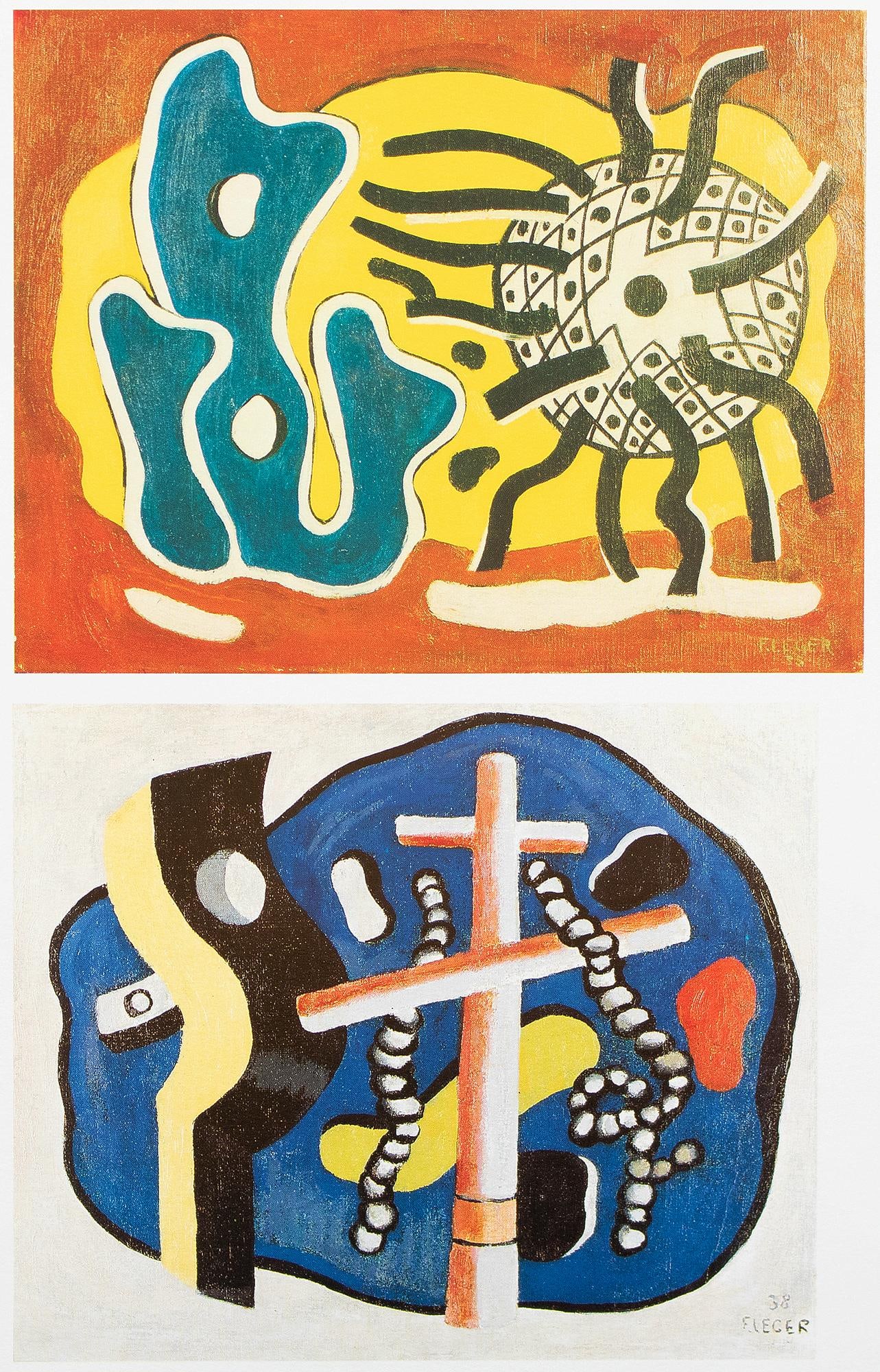 1990 After F. Leger "Composition" and "Still Life With Ropes", Full-Color Parisian Print - 2