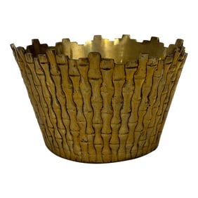 Mid Century Brass Bamboo Cachepot