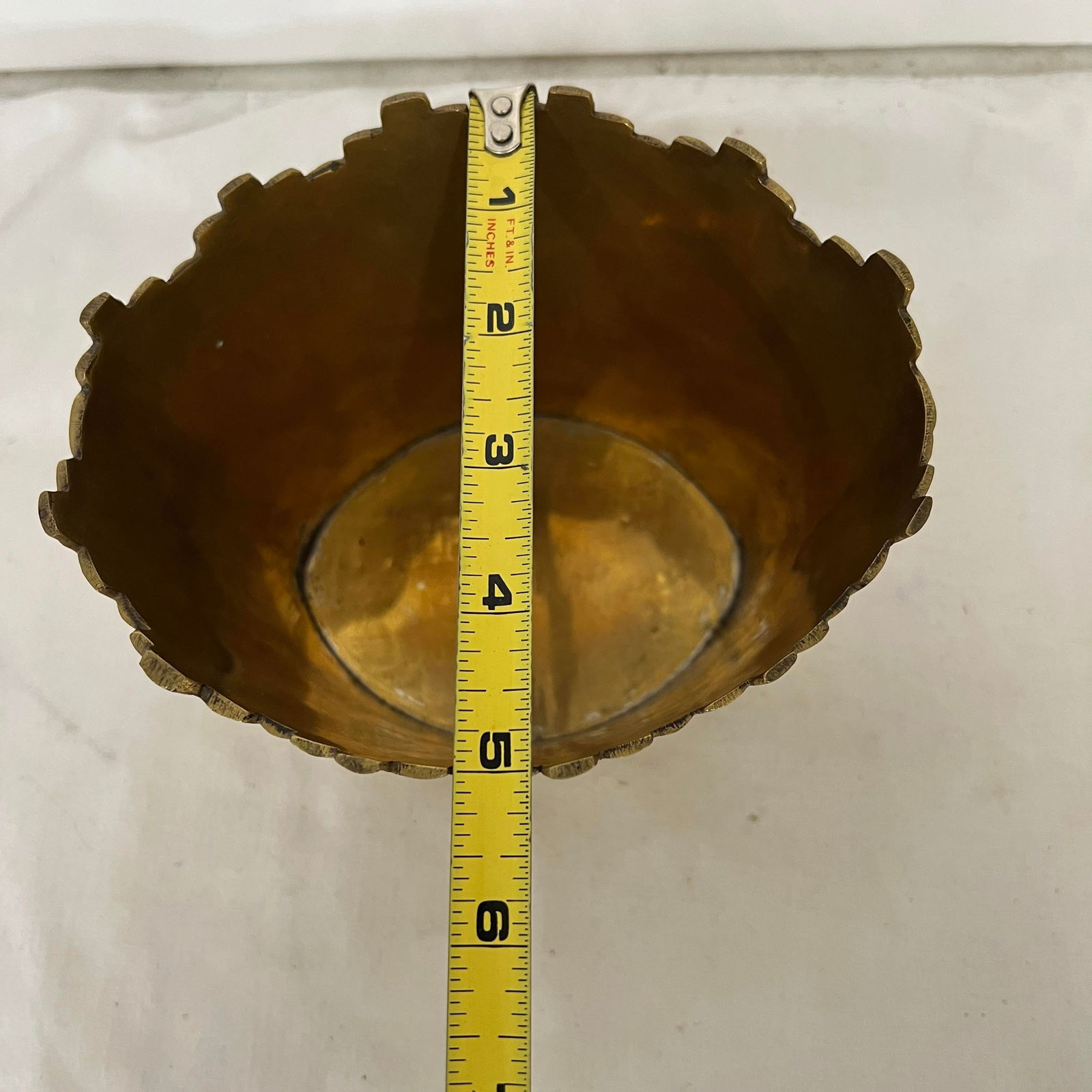 Mid Century Brass Bamboo Cachepot - 3