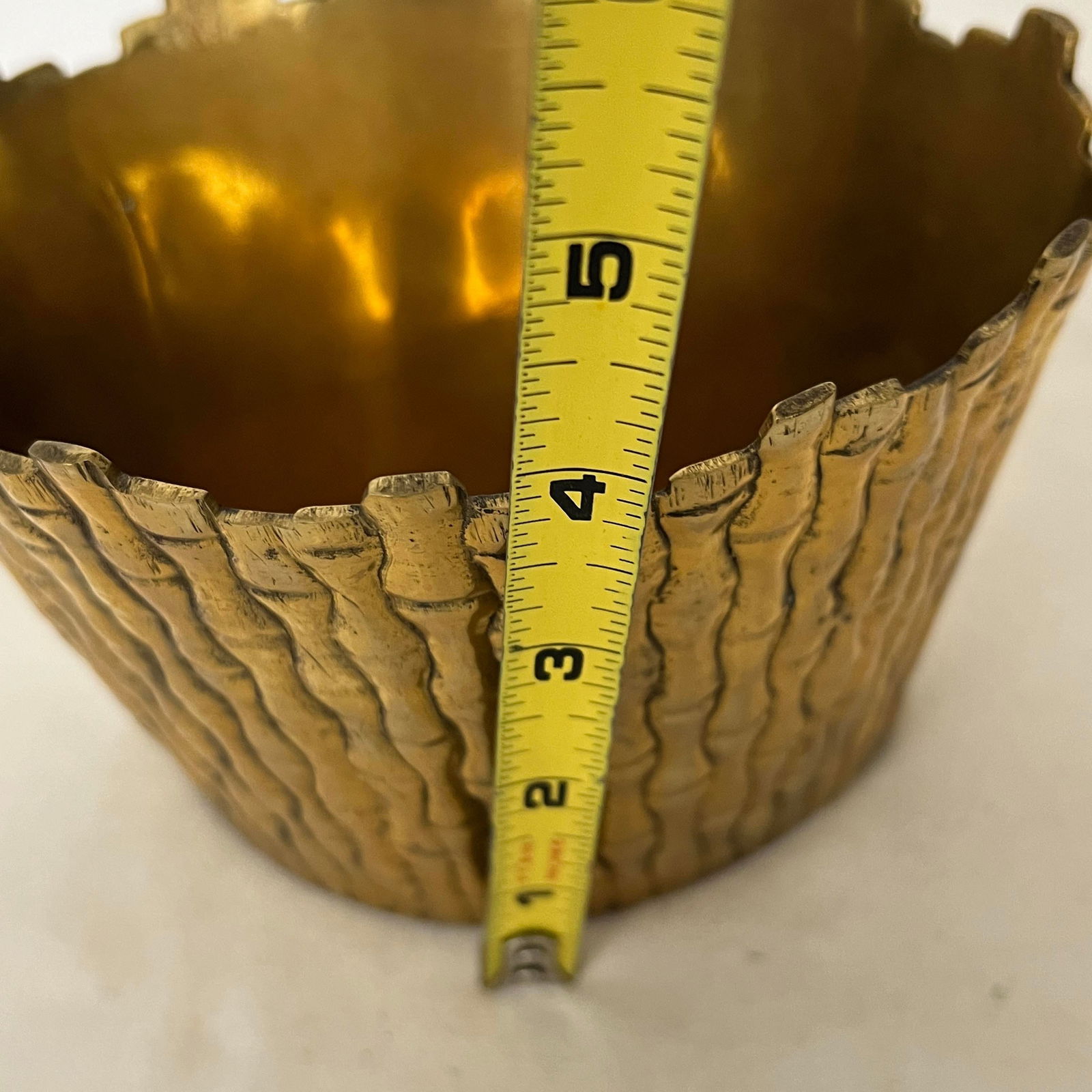 Mid Century Brass Bamboo Cachepot - 4