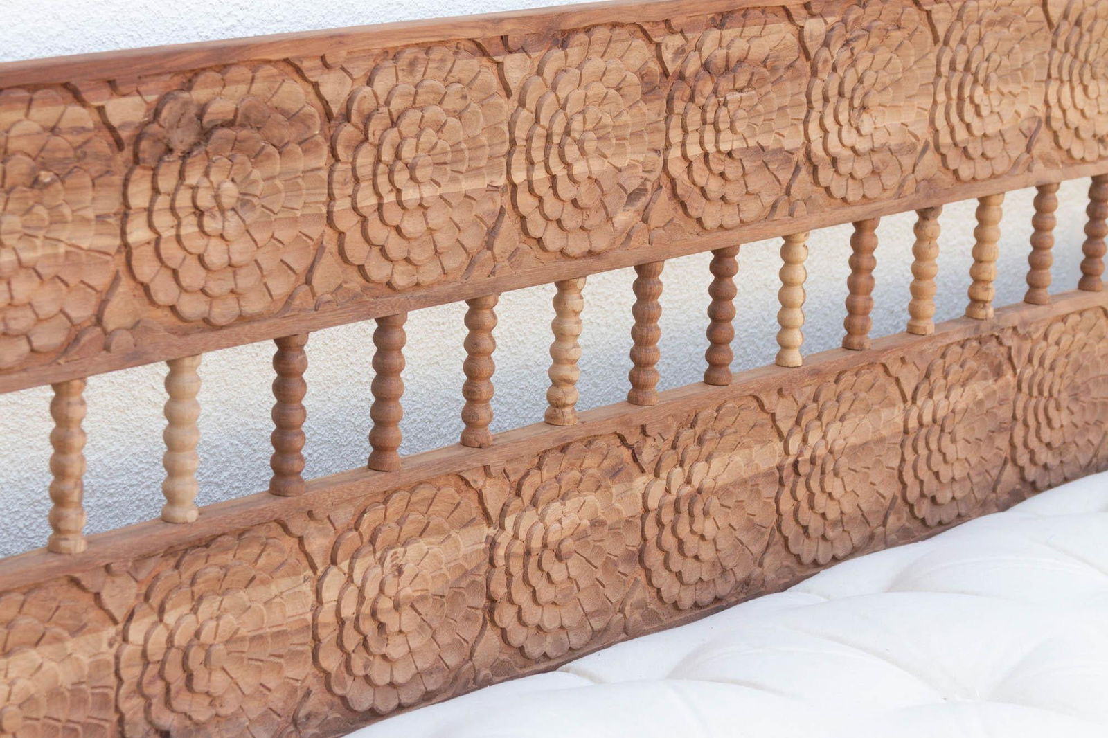 Natural Lotus Floral Reclaimed Wood Daybed - 5