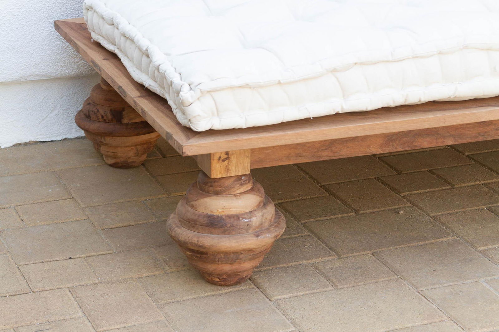 Natural Lotus Floral Reclaimed Wood Daybed - 6