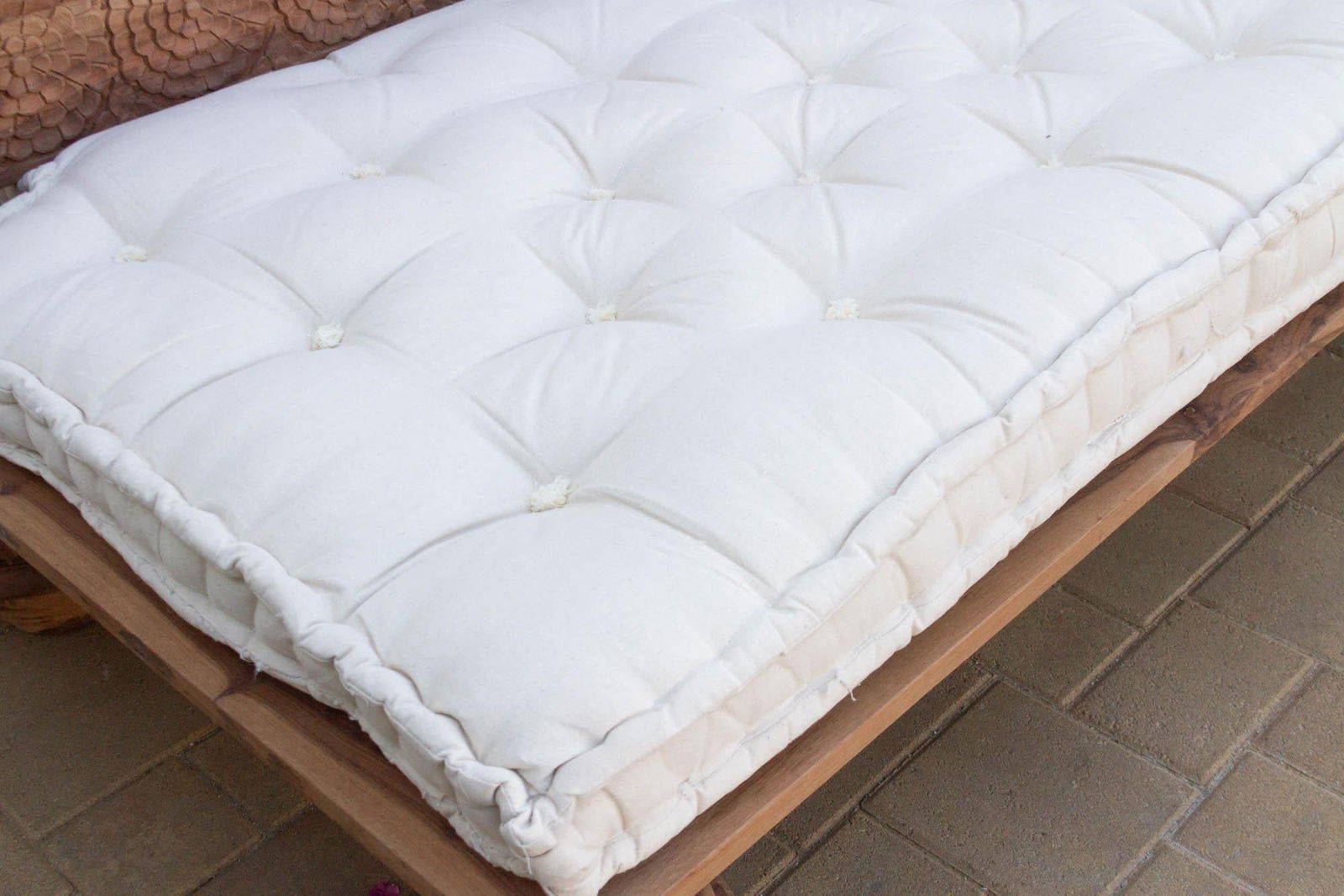 Natural Lotus Floral Reclaimed Wood Daybed - 7