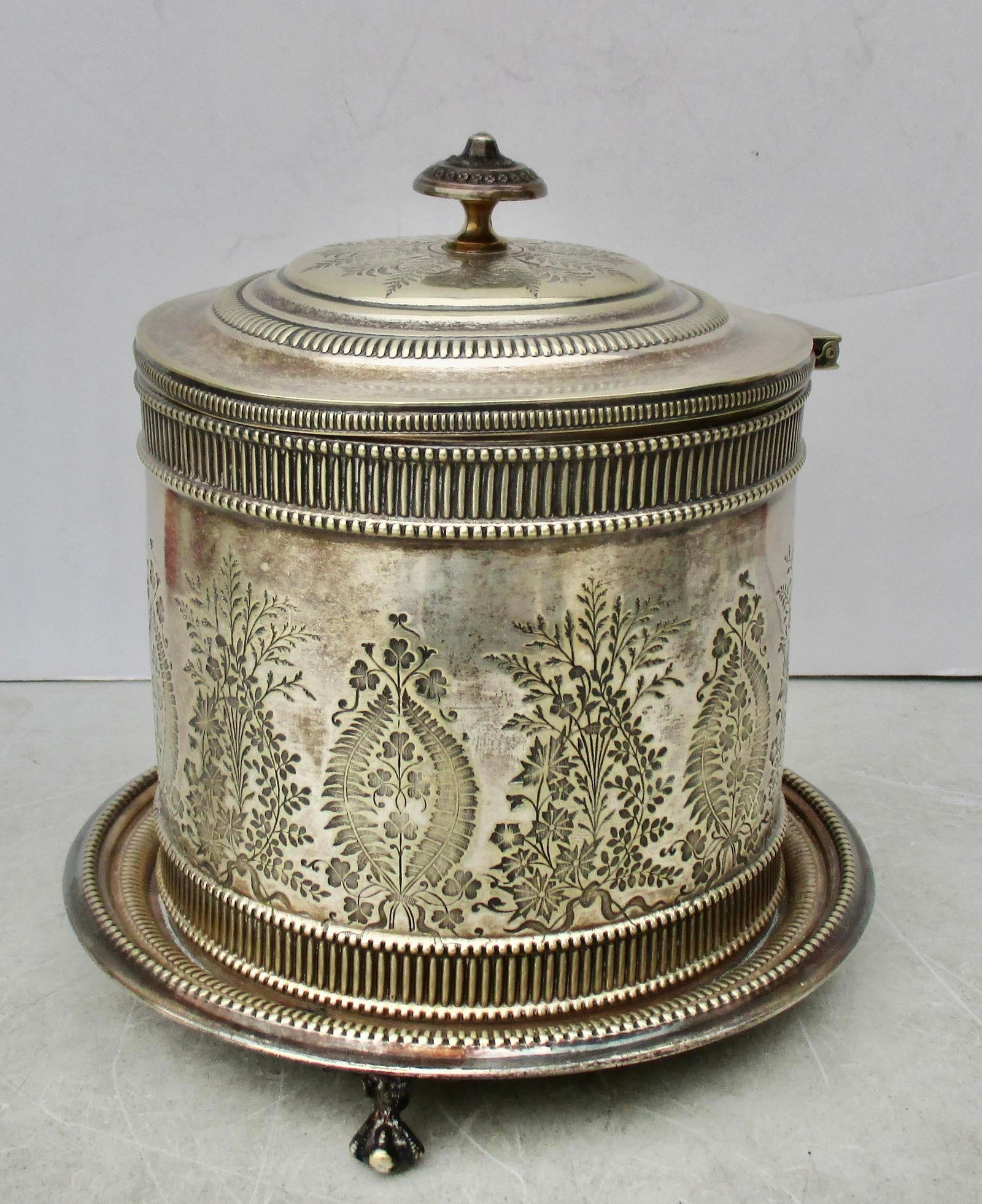 Silver Plate Biscuit Box Circa 1880s' - 2