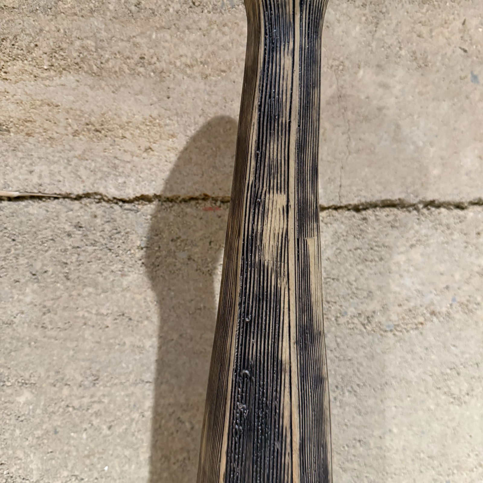 Elongated Modern Textured Vase Art Pottery Black & White - 11