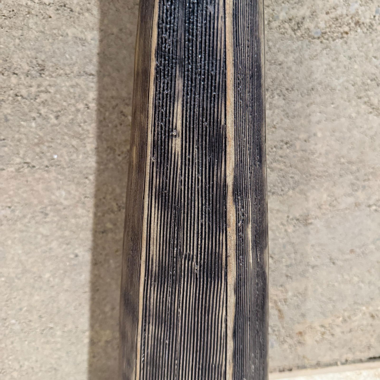 Elongated Modern Textured Vase Art Pottery Black & White - 14