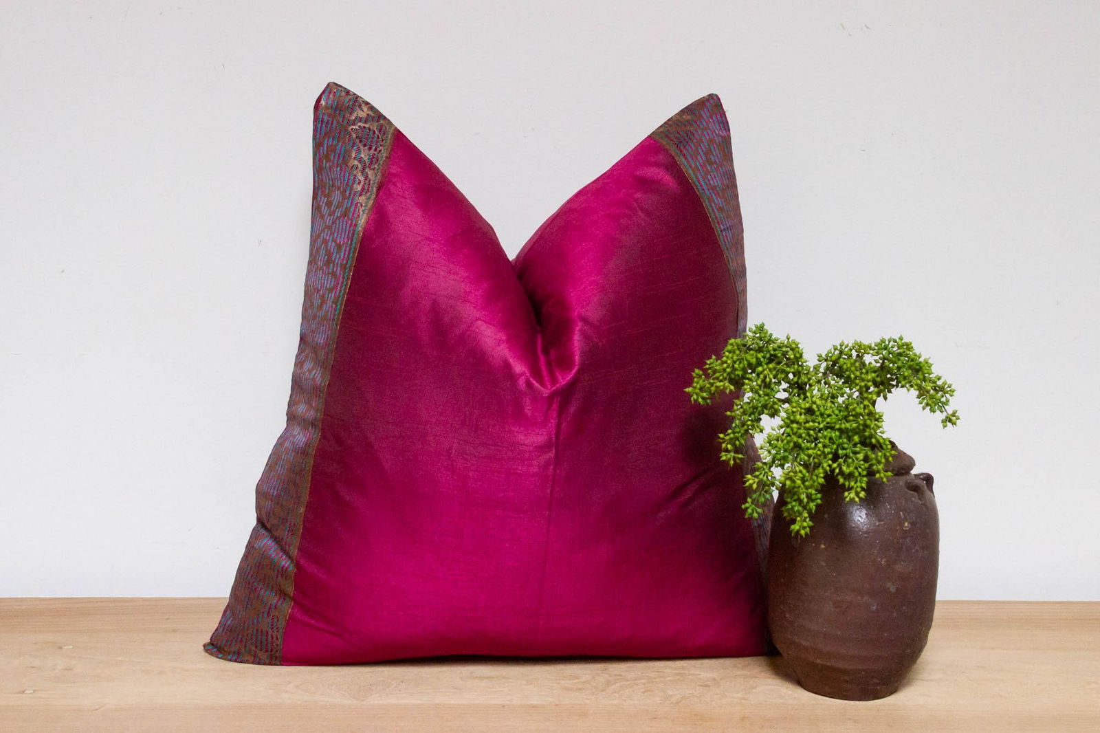 Malbec Festive Silk Euro Pillow Cover - 2