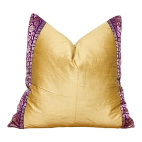 Sandy Gold Festive Silk Euro Pillow Cover