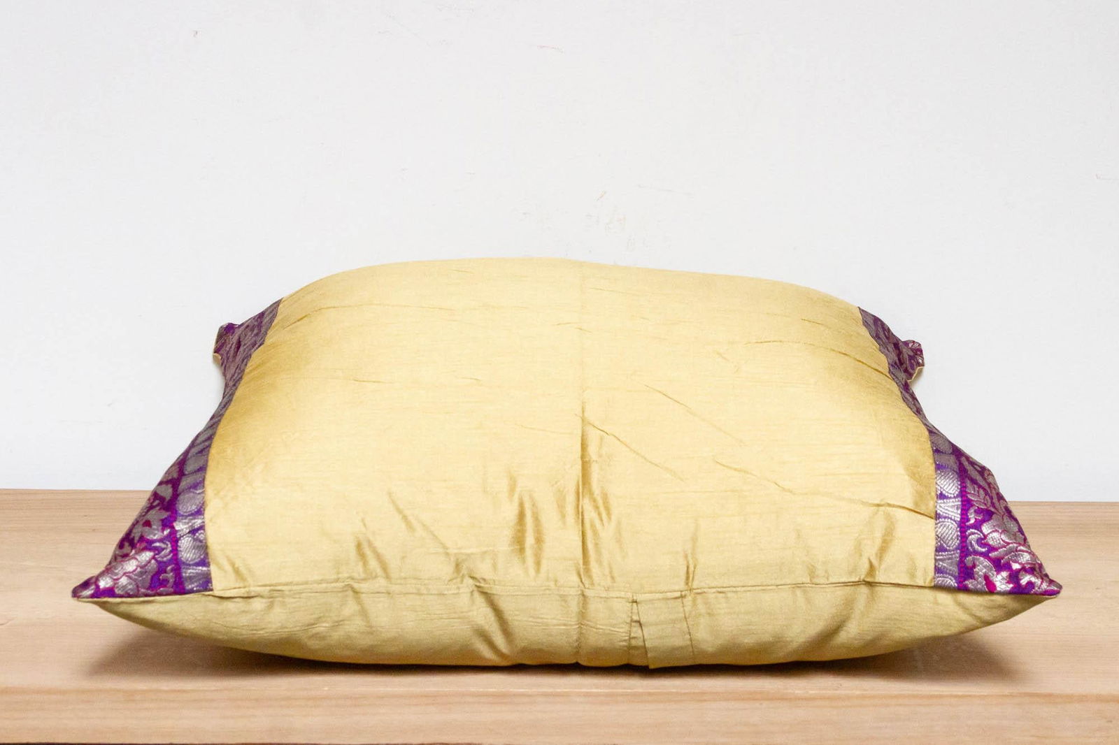 Sandy Gold Festive Silk Euro Pillow Cover - 6