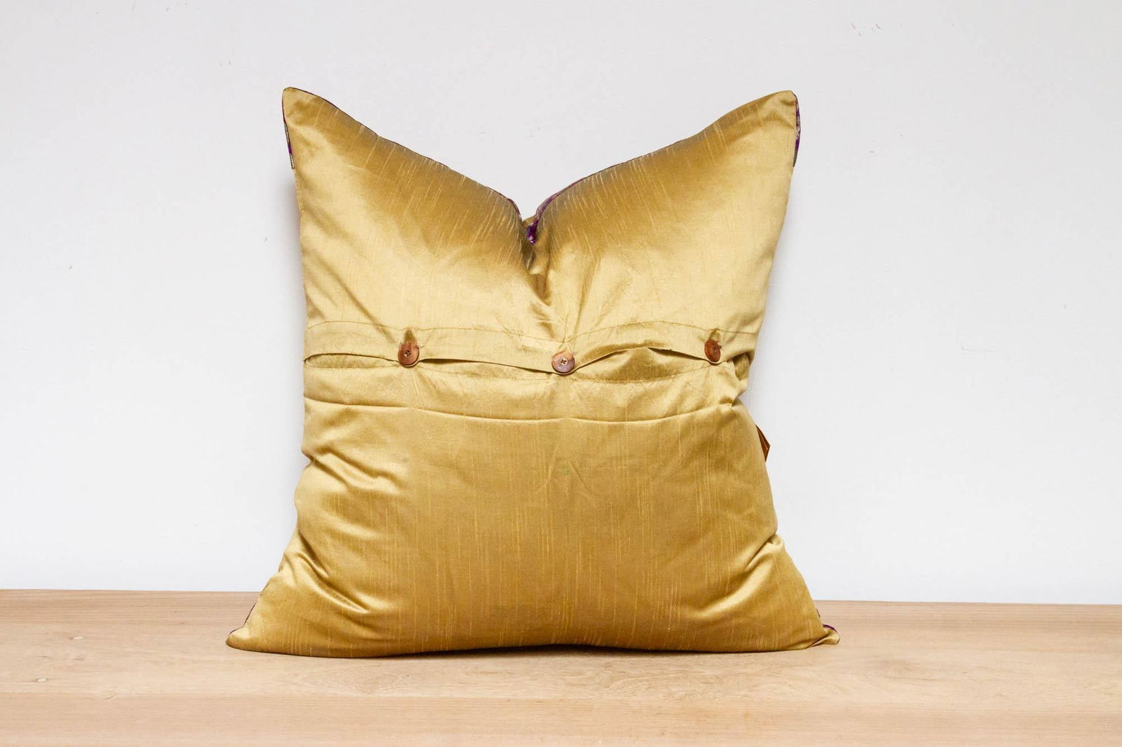 Sandy Gold Festive Silk Euro Pillow Cover - 7