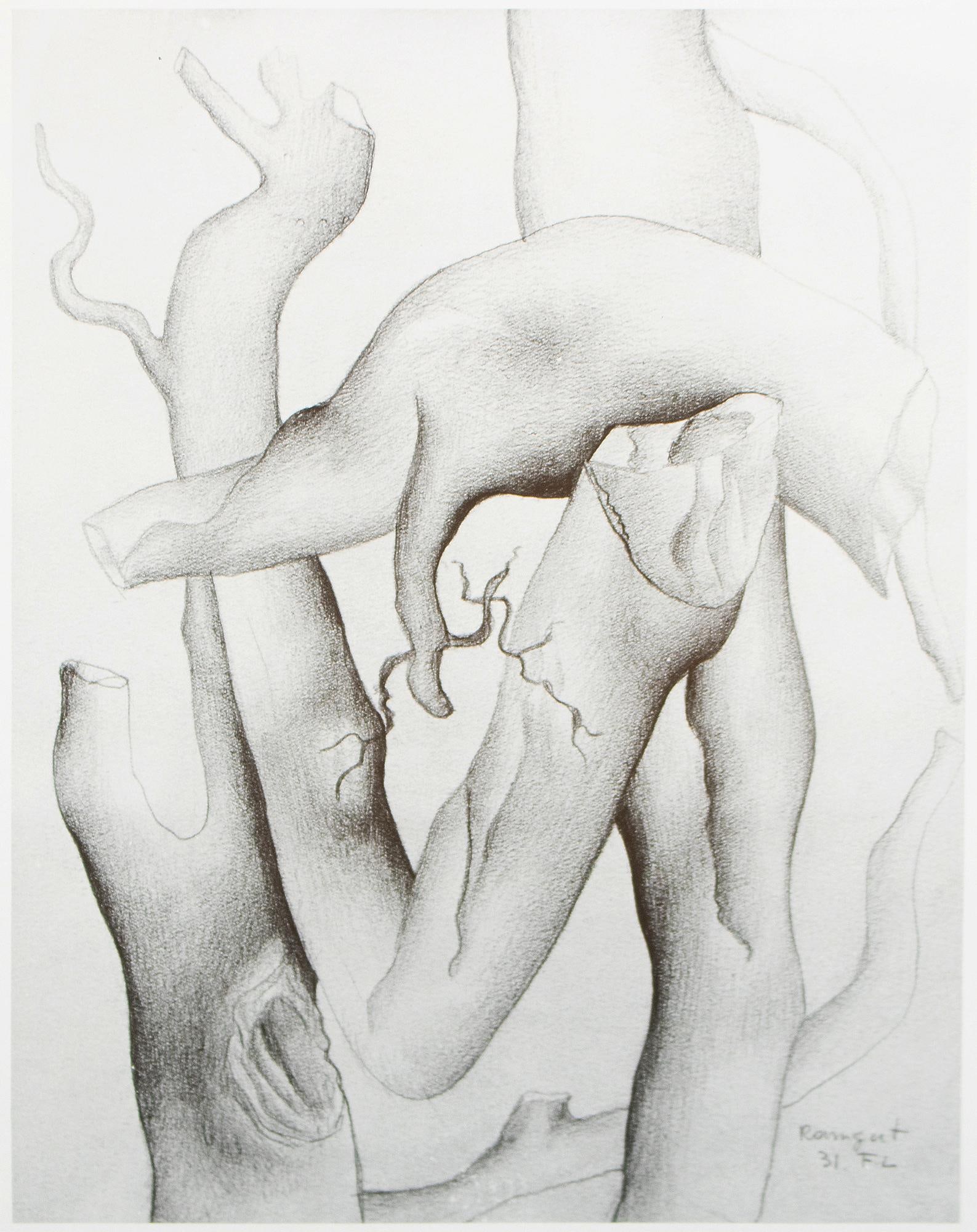 1990 After Fernand Leger "Branches", Black and White Parisian Print - 7