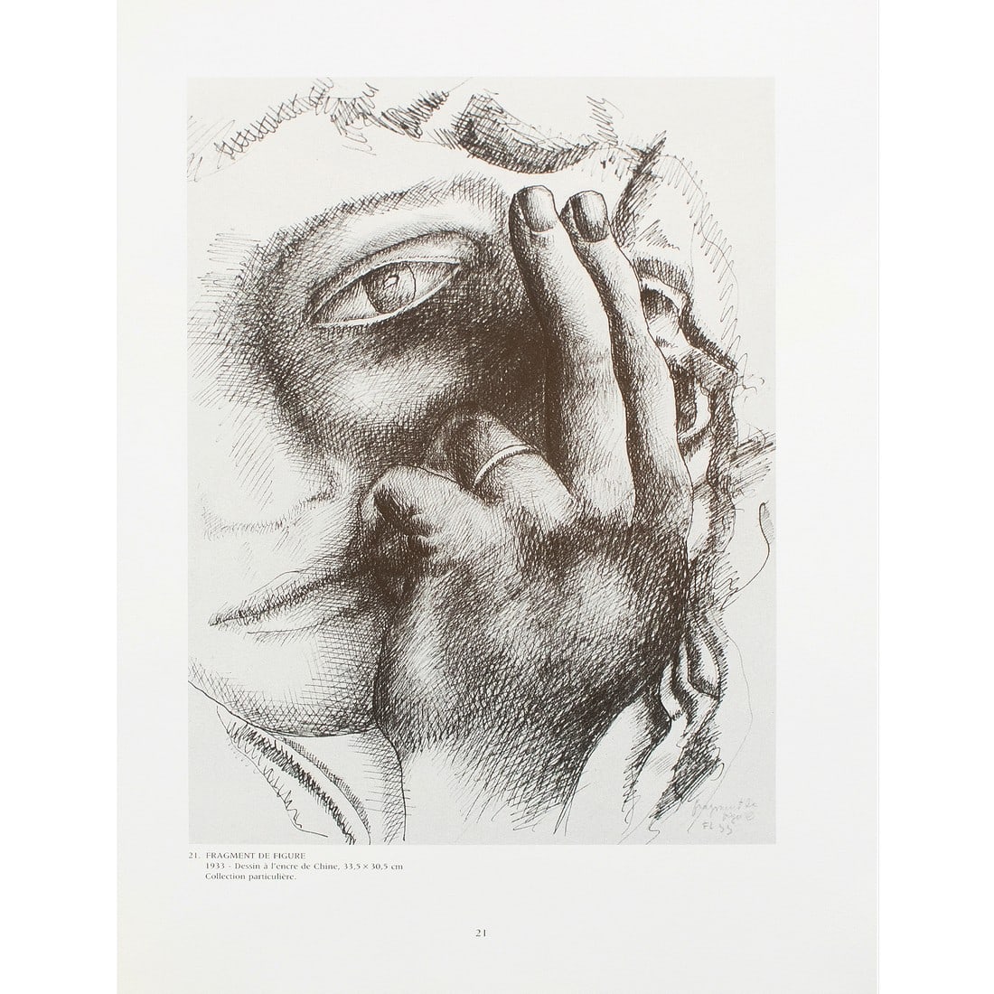 1990 After Fernand Leger "Fragment of Figure", Black and White Parisian Print: An excellent black and white print after the drawing "Fragment of Figure" by Fernand Leger. Published by New French Editions in France in 1990. Printed on a board of high quality heavy paper.