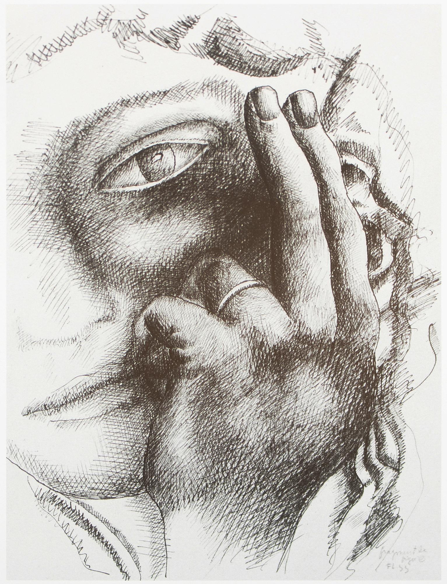 1990 After Fernand Leger "Fragment of Figure", Black and White Parisian Print - 2