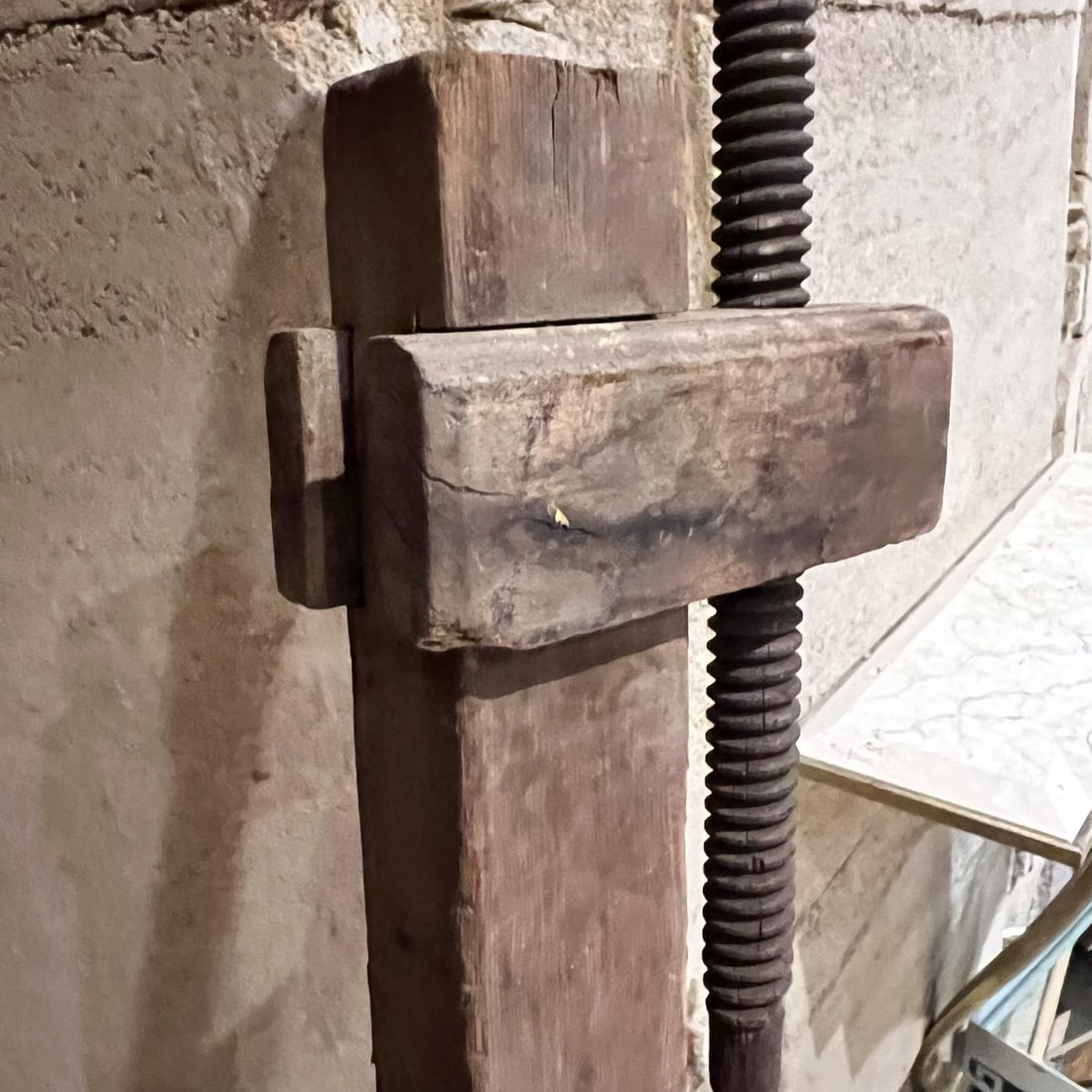 1940s Antique Wood Clamps Rustic Carpentry Tool - 2