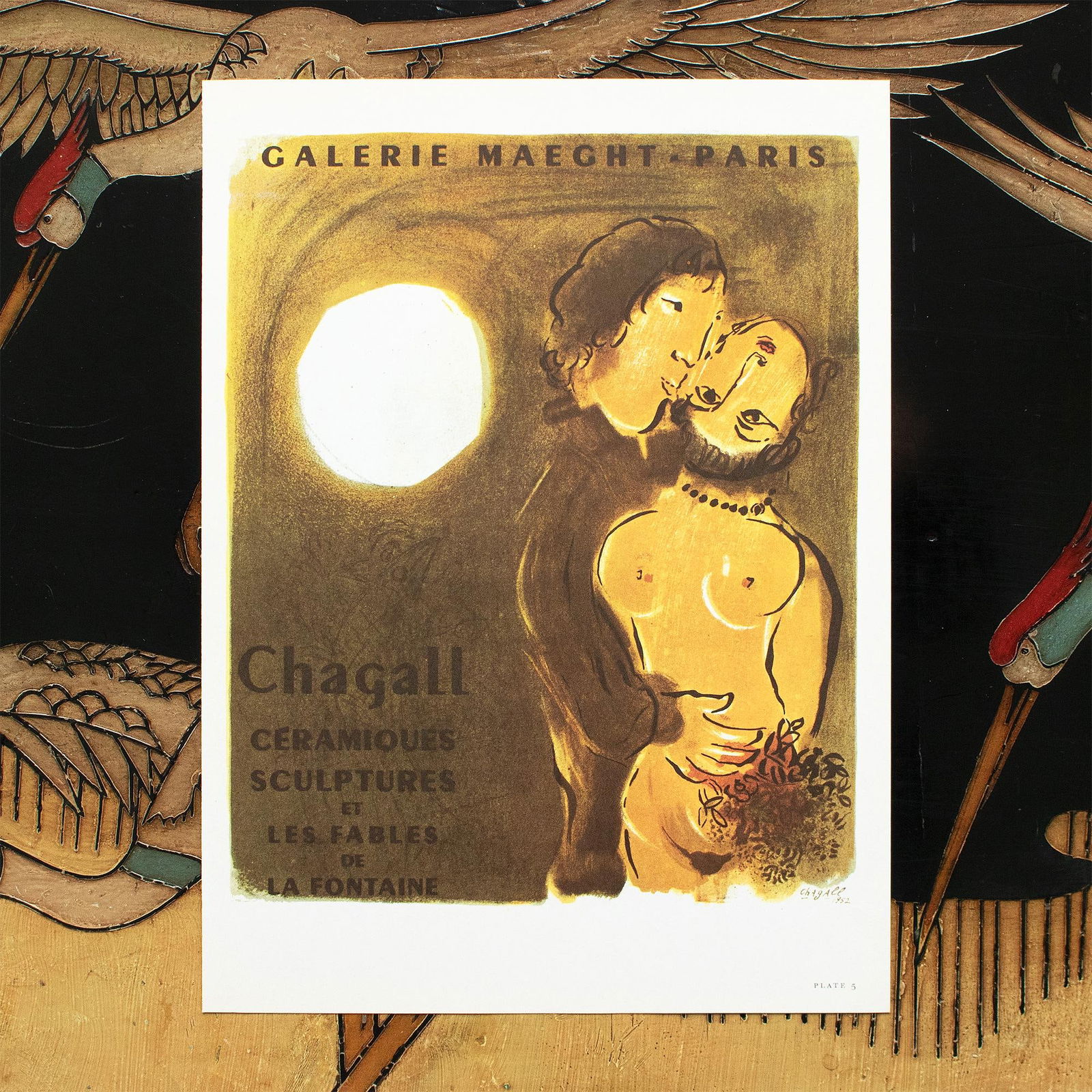 1966 After M. Chagall, "Maeght Gallery Paris - Ceramics, Sculptures and the Fables of La Fontaine" P - 4