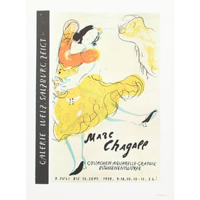 1966 After Marc Chagall, "Welz Salzburg Gallery, 1957 Exhibit" Poster