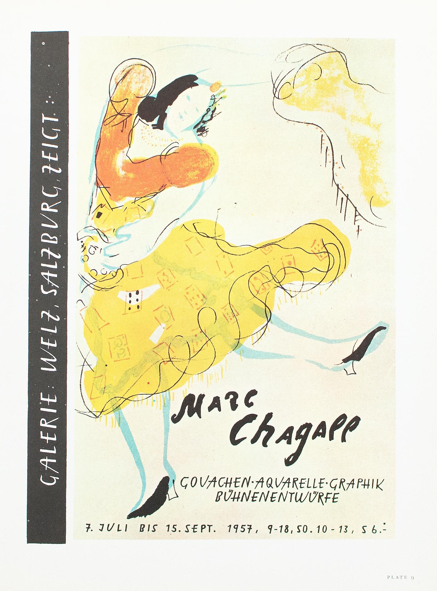 1966 After Marc Chagall, "Welz Salzburg Gallery, 1957 Exhibit" Poster - 6