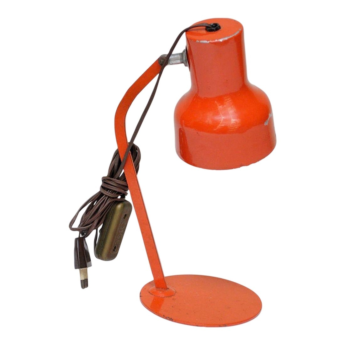 Petite Vintage Italian Orange Metal Adjustable Task / Table Lamp (1 of 12)
