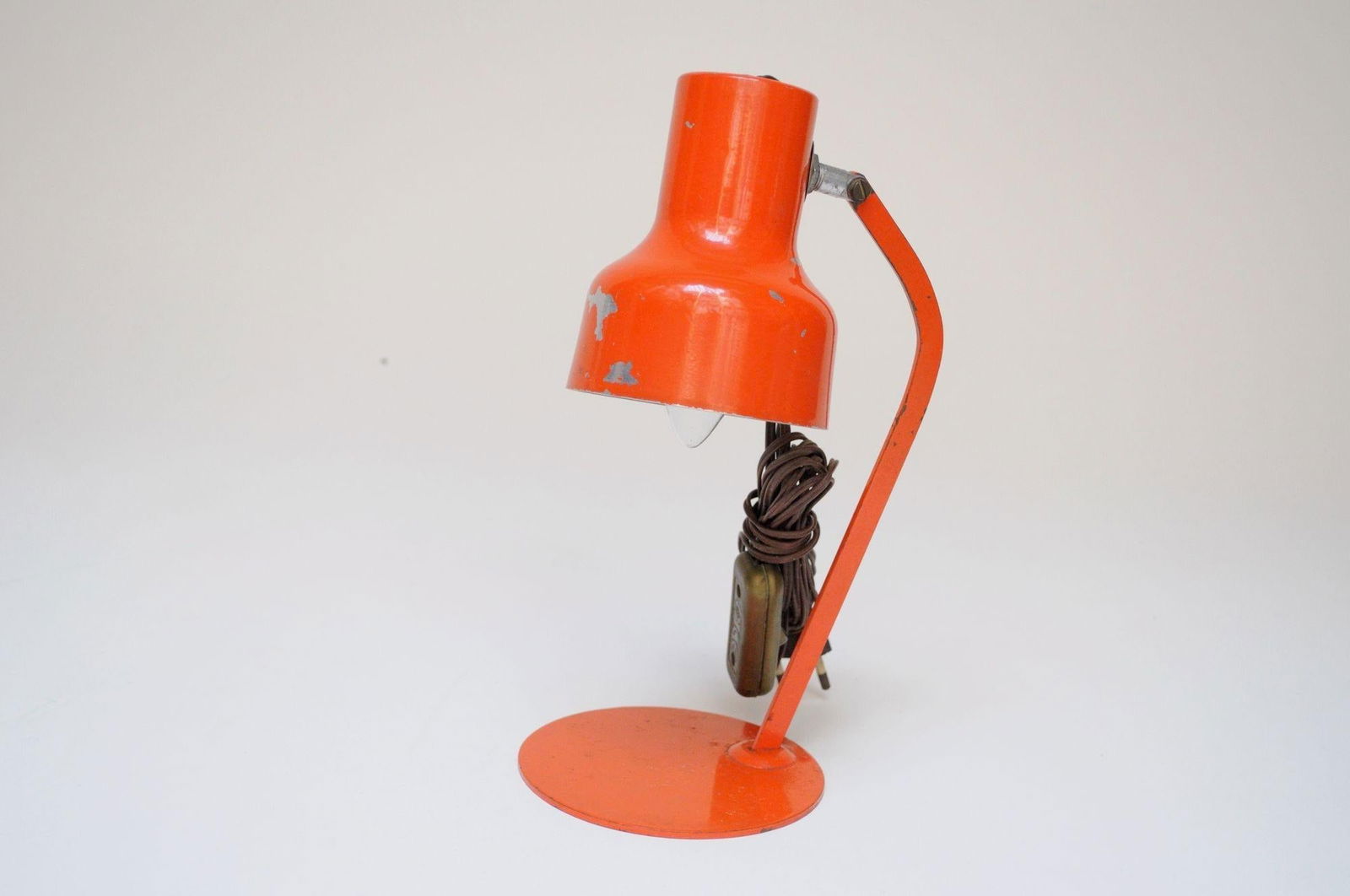 Petite Vintage Italian Orange Metal Adjustable Task / Table Lamp - 3