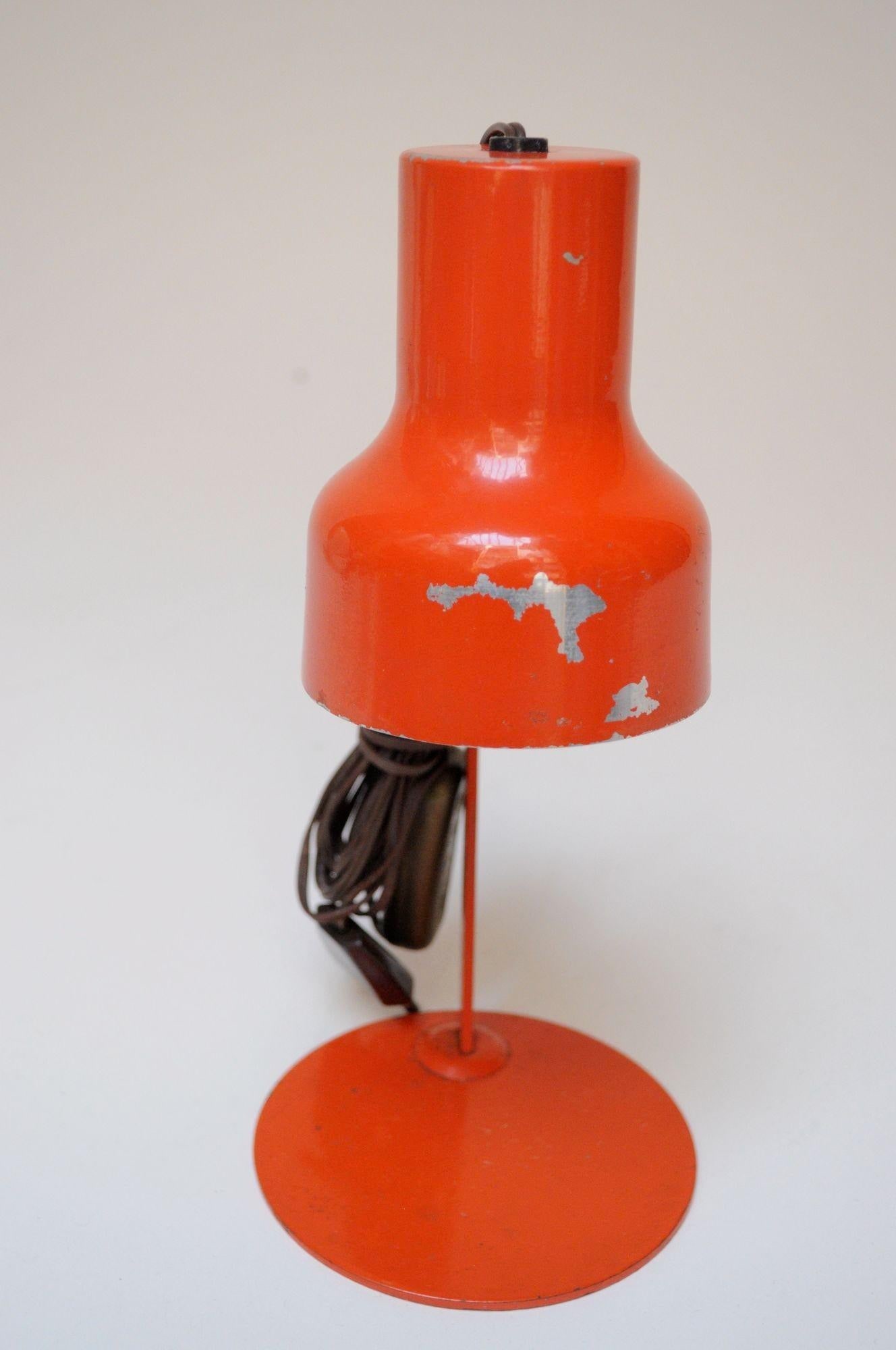 Petite Vintage Italian Orange Metal Adjustable Task / Table Lamp - 6