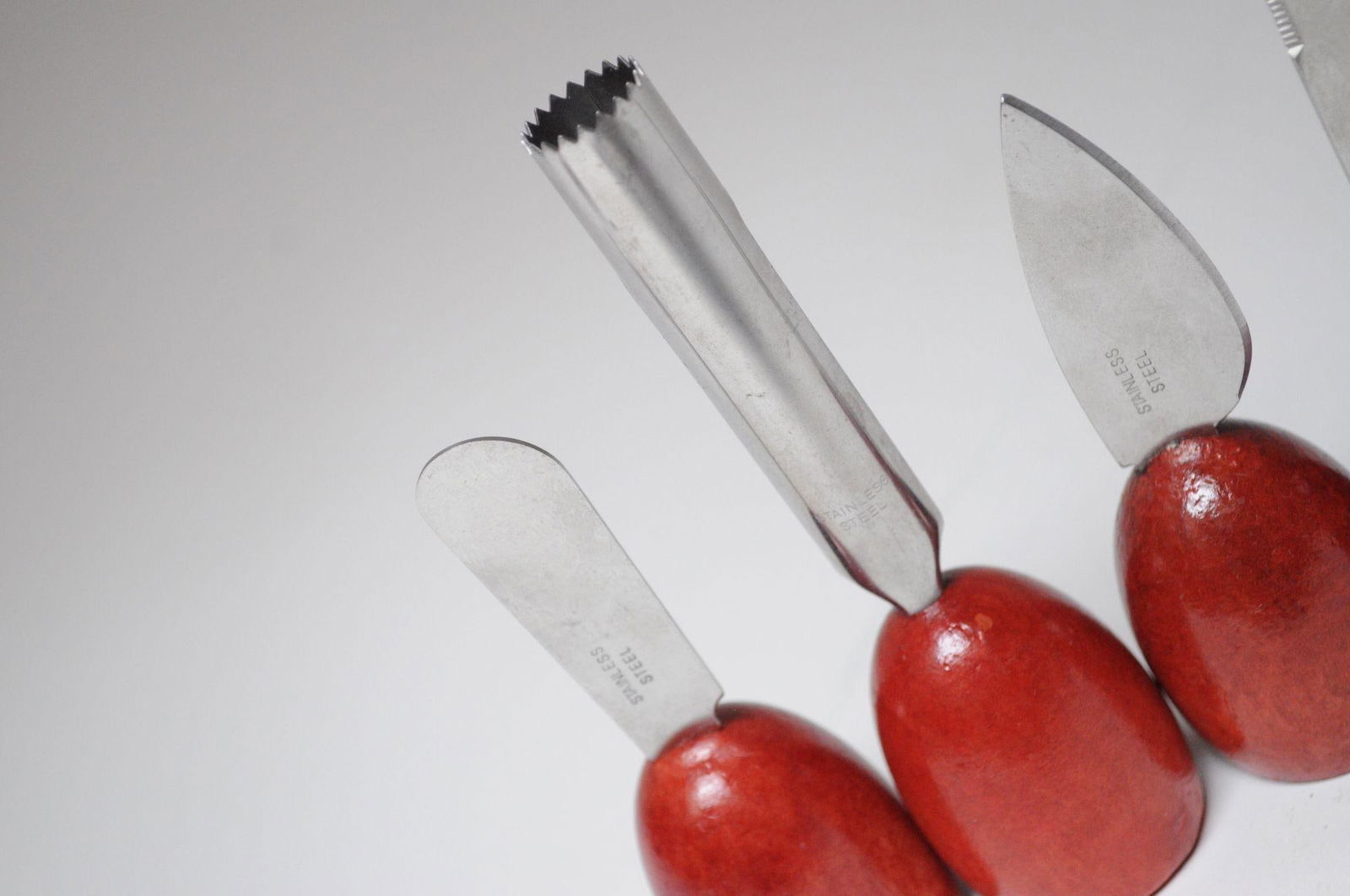 Set of Four Vintage Italian Cheese / Charcuterie Board / Hors d'Oeuvre Utensils in Stainless Steel W - 9