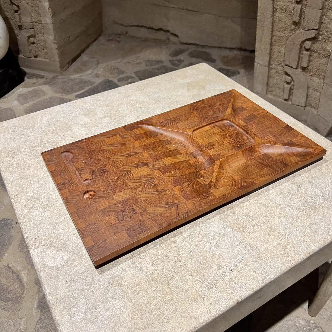 1960s Staved Teak Board Charcuterie Serving Platter Style Dansk - 4