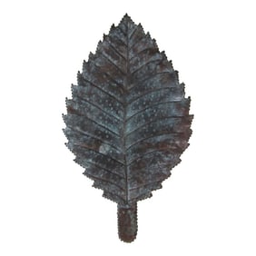 Vintage Maitland-Smith Verde Green Brass Pointed Leaf Centerpiece Tray