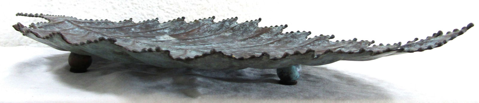 Vintage Maitland-Smith Verde Green Brass Pointed Leaf Centerpiece Tray - 5