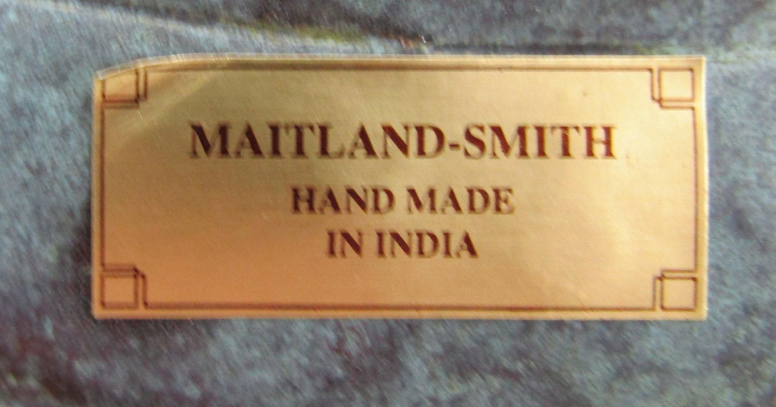 Vintage Maitland-Smith Verde Green Brass Pointed Leaf Centerpiece Tray - 8