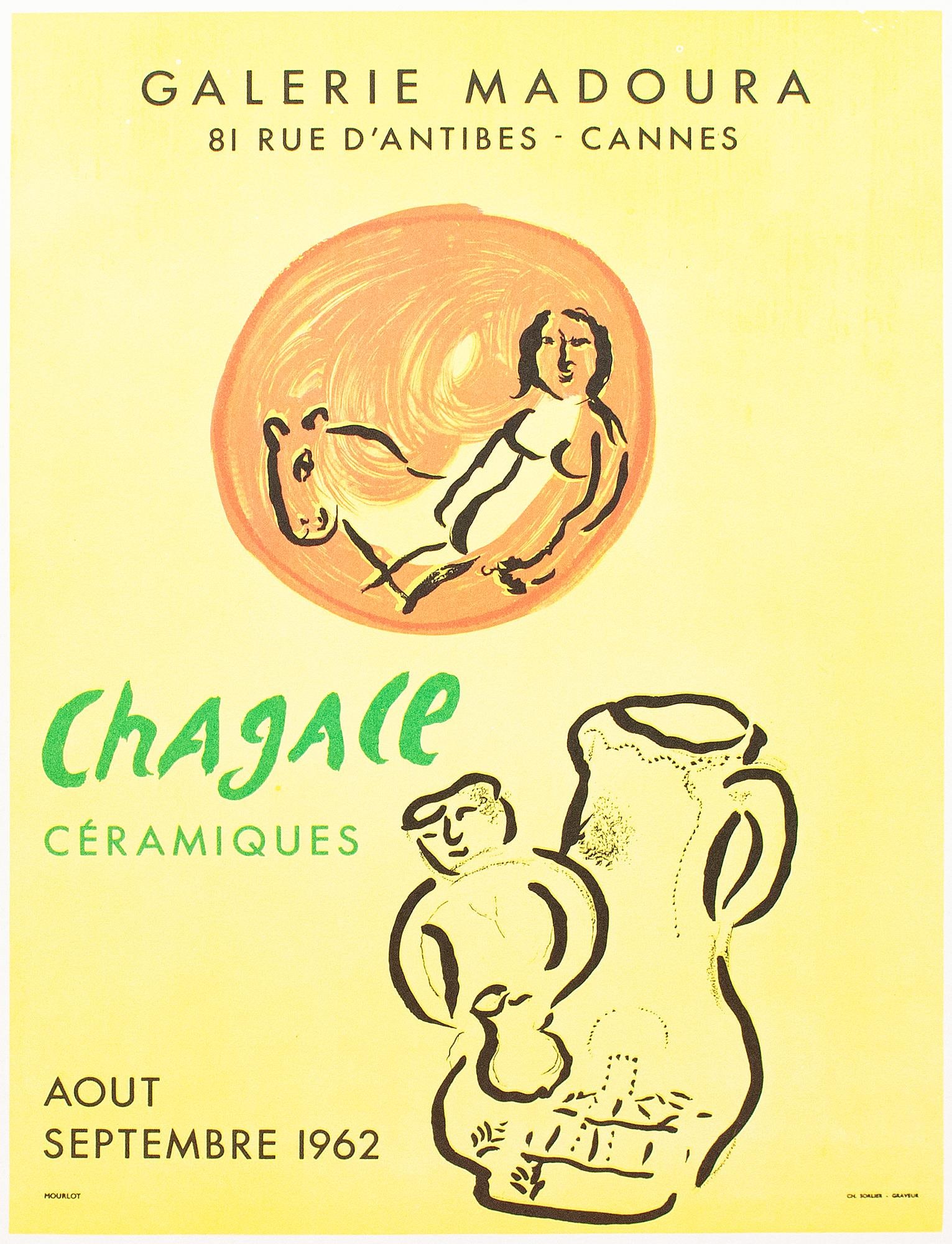 1966 After Marc Chagall, "Chagall - Ceramics" Poster for the Madoura Gallery, Cannes - 3