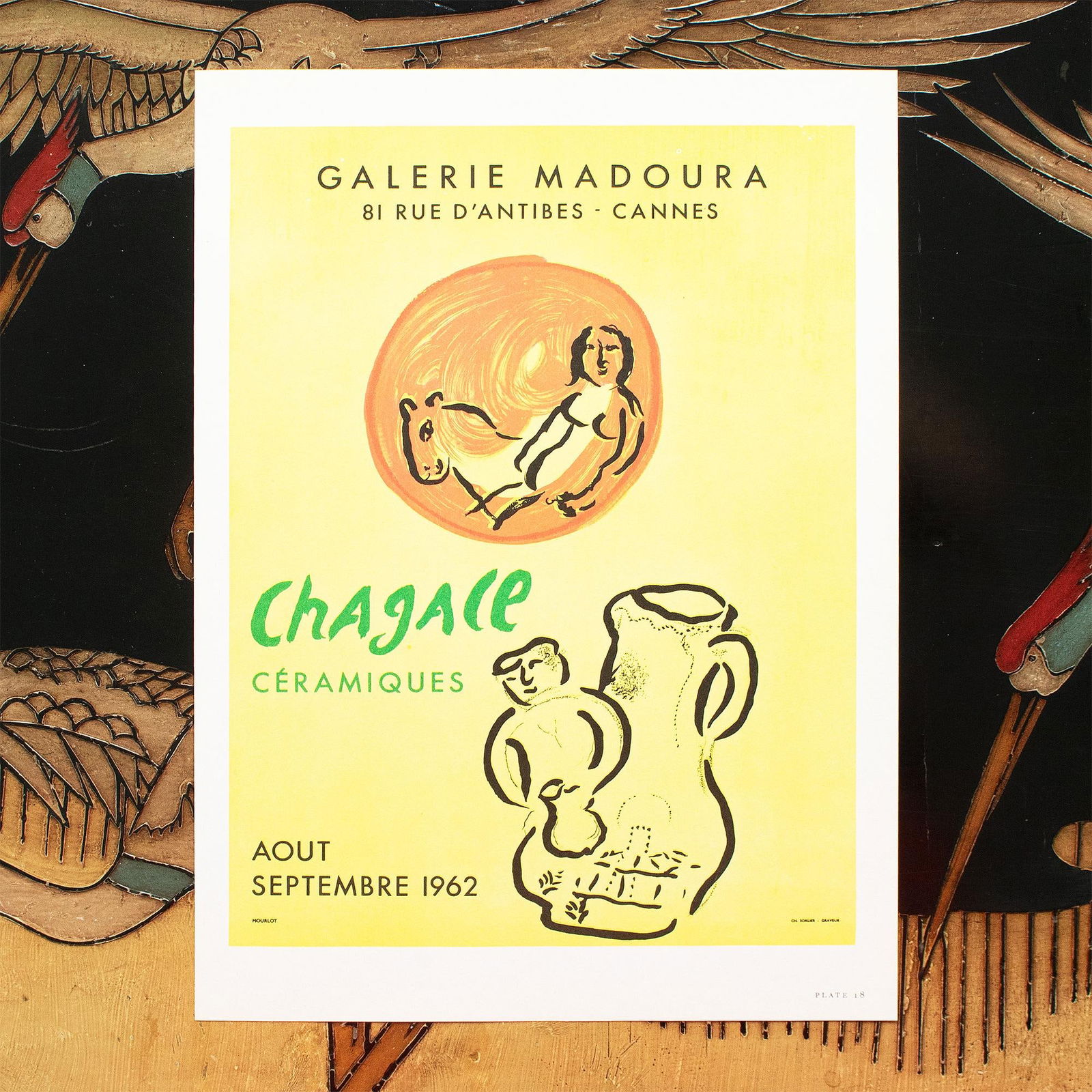 1966 After Marc Chagall, "Chagall - Ceramics" Poster for the Madoura Gallery, Cannes - 4