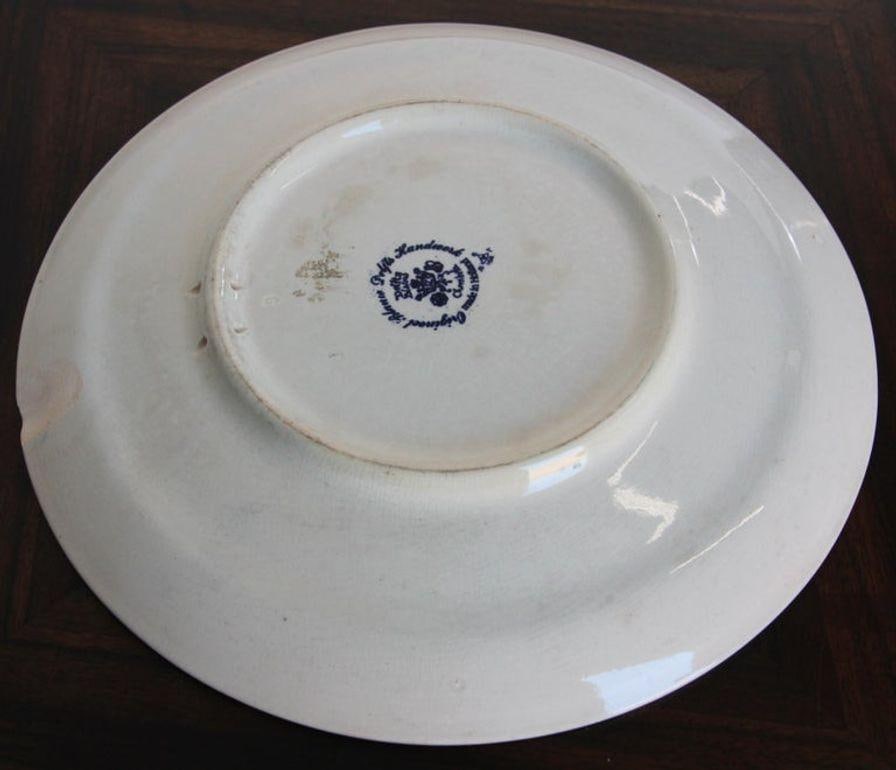 Delft Large Vintage Ceramic Plate Blue and White Dutch Holland Charger 1940s - 7