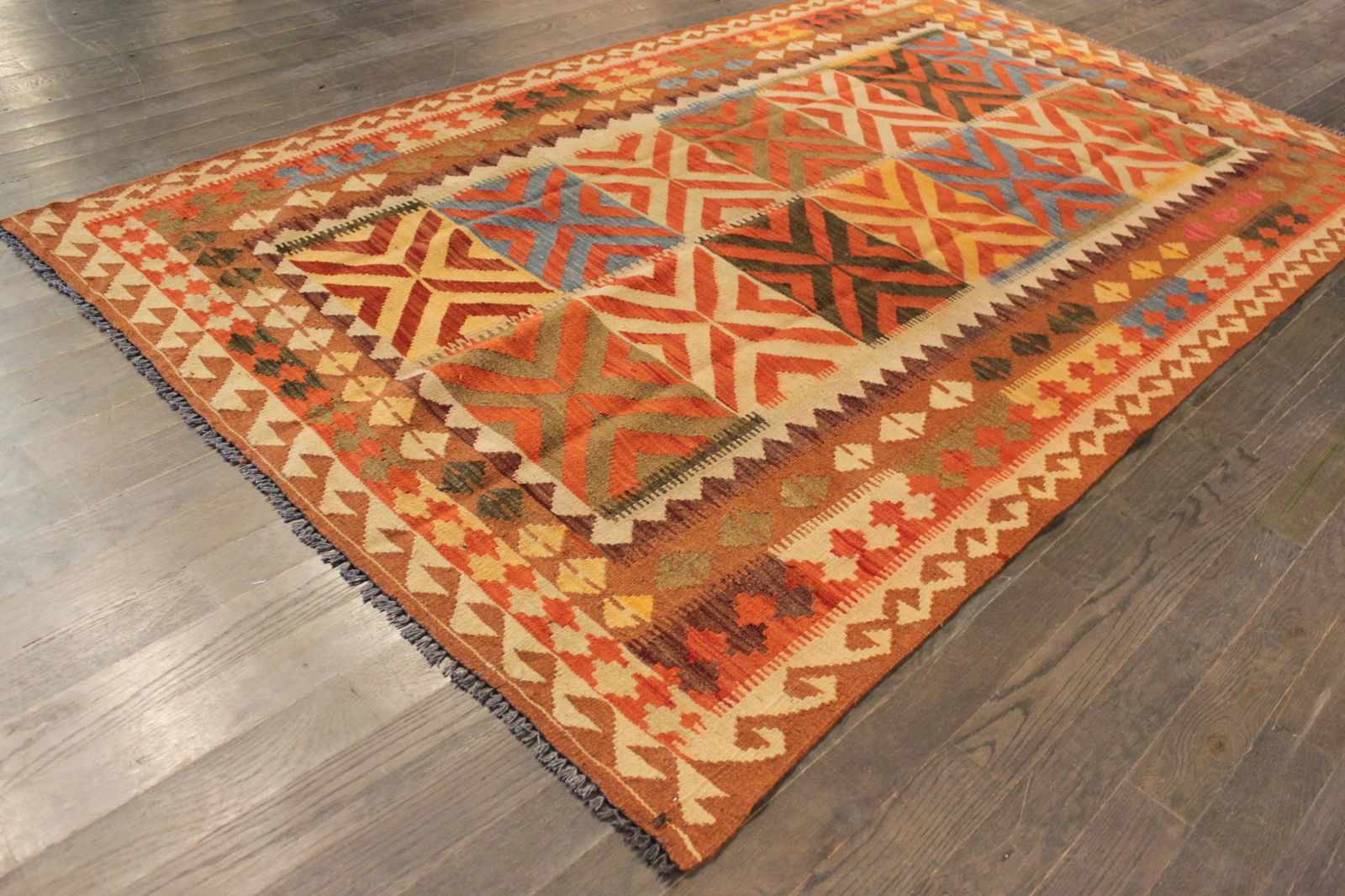 Modern Geometric Kilim Rug, 5'1" X 8'3" - 4