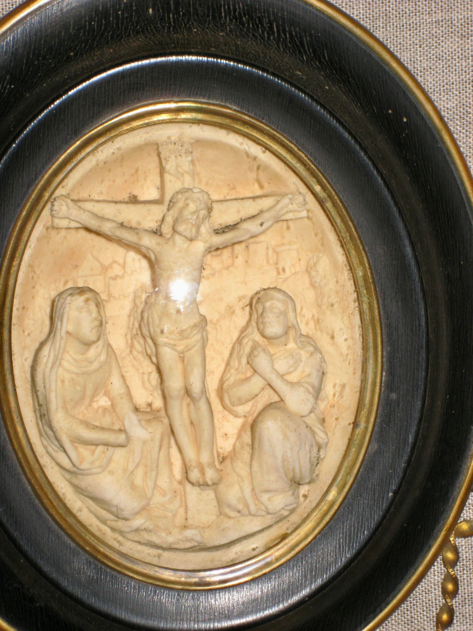 Mdi 19th Century Napoleon III Frame Meershaum Bas Relief Representing the Crucifixion - 3
