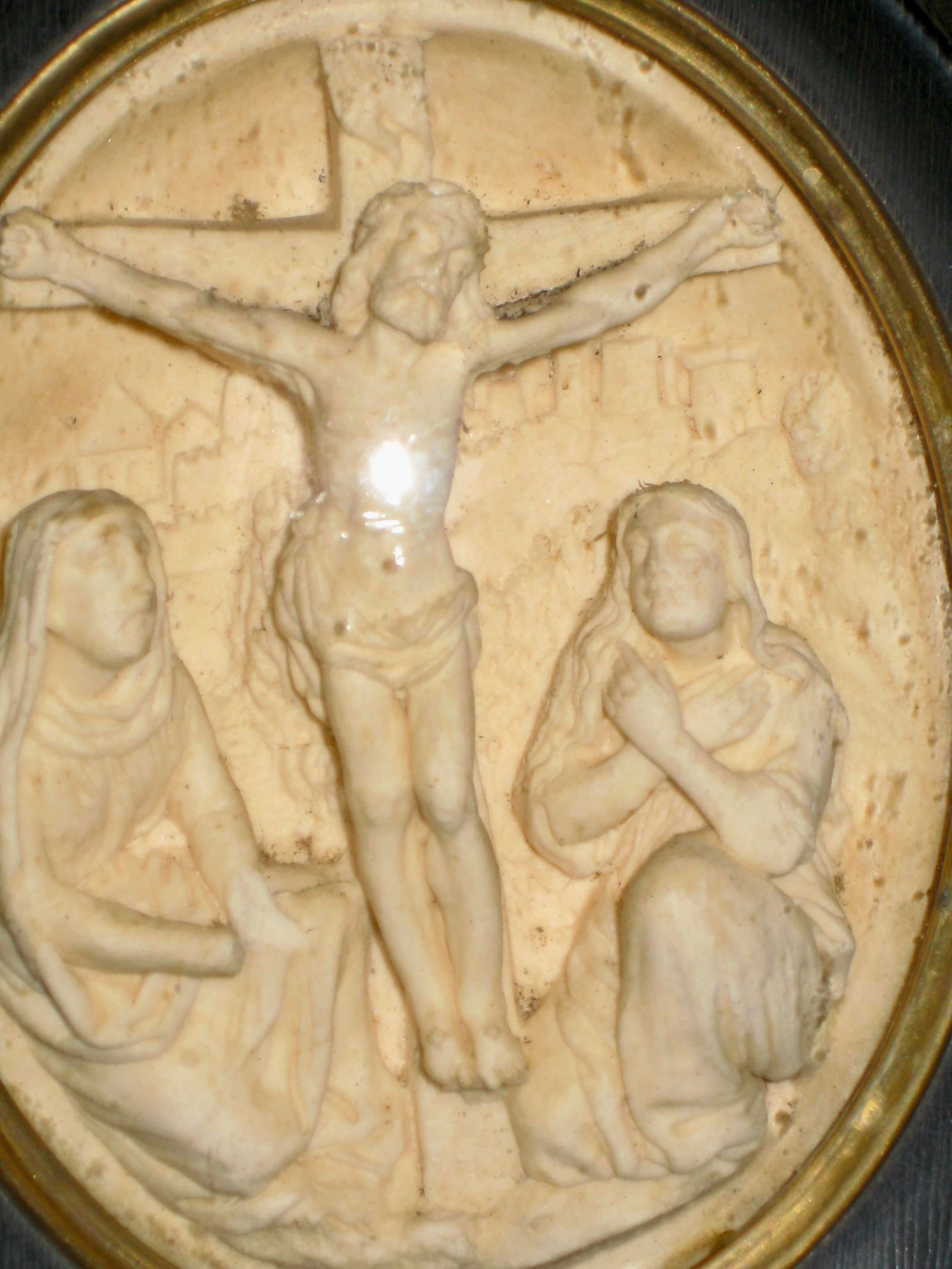 Mdi 19th Century Napoleon III Frame Meershaum Bas Relief Representing the Crucifixion - 4